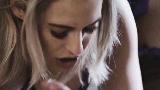 Horny blonde Nicole Vice doggystyle fucked with stockings on