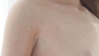 Brunette teen beauty Kate K sensual shaved pussy teasing