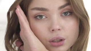 Brunette teen beauty Kate K sensual shaved pussy teasing