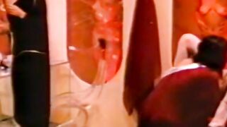 Blonde babe Sharon Mitchell gives blowjob for cum in mouth