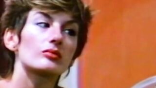 Blonde babe Sharon Mitchell gives blowjob for cum in mouth
