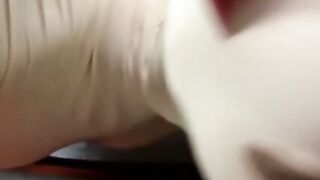 Kitten costume Latex Lucy spanked hard licks spilled milk