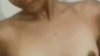 Beautiful ebony teen gets warm facial from older lover