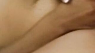 Beautiful ebony teen gets warm facial from older lover
