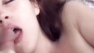 Hot teen Cherry Rain pussy licked and raw fucked in hot 3way