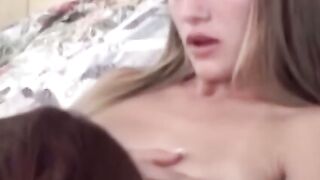 Natural tits babe Cherry Rain pussy played by horny blonde