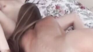 Natural tits babe Cherry Rain pussy played by horny blonde