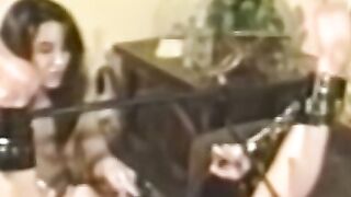 Restrained lesbian spanked and dominated over