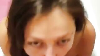 Amateur POV Blowjob with a Mouthful of Cum