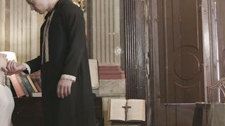 Priest Ruslan Angelo hardly control his desire seeing Batian Karim