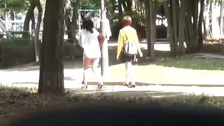 Cute Japanese teenagers peeing outdoors in hot compilation