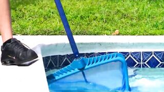Ebony babe Alina Ali seduces pool boy and sucks his big cock
