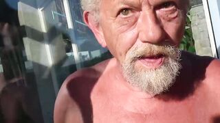 Threesome with gay horny grandpa and two younger studs