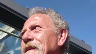 Threesome with gay horny grandpa and two younger studs