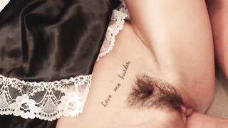Tattooed babe fucked doggystyle and fingered while dusting