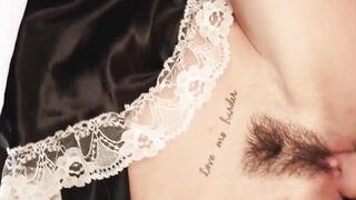Tattooed babe fucked doggystyle and fingered while dusting
