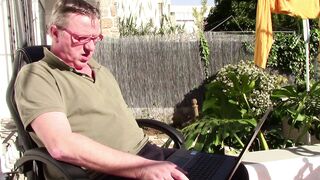 Caught Masturbating and Watching Porn Outdoors by the Fiance