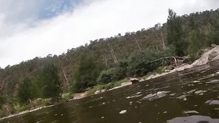 Risky Naked River Sex with Spectators - Pee Finish