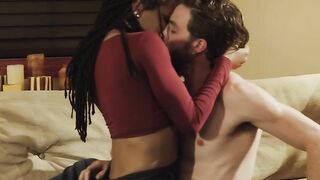 Kira Noir kisses her lover before letting him penetrate her
