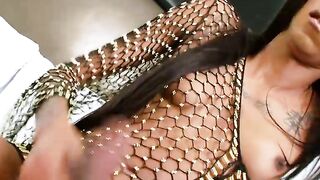 Horny Dazia Cockdazian wanking her big long brazilian dick