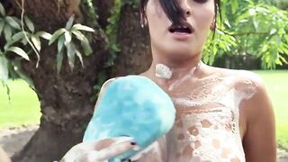 Small tits lesbian dildo stretched and pussy licked hardcore