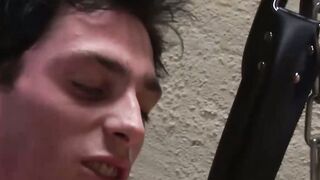 Pretty teen fucked missionary on sex swing after horny BJ
