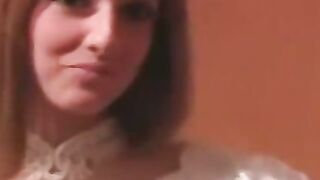 Stunning bride determines sexuality after pussy hammering