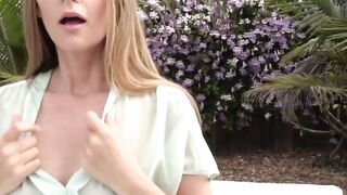 Sensual babe Star Nine undresses for erotic pussy play