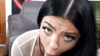 Stunning natural tits Holly Day loves sucking dick and balls to satisfy her man