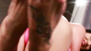 Stiletto tgirl Marissa Minx inked feet close up masturbation