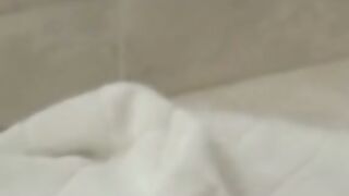 Skinny teenager Kaylo Riley jerks off after steamy shower