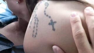 Brunette prostitute in lingerie fucked hard POV outdoor