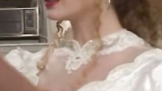 Naughty bride doggystyled passionately before eating cum
