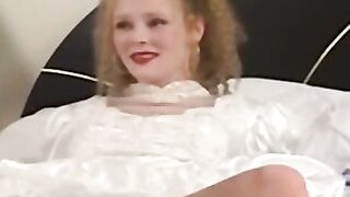 Naughty bride doggystyled passionately before eating cum