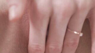 Naughty blonde beauty Jane F solo pussy playing and strip