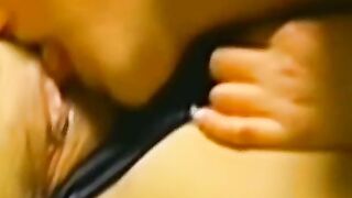 Irresistible vintage dyke making lover cum with toys