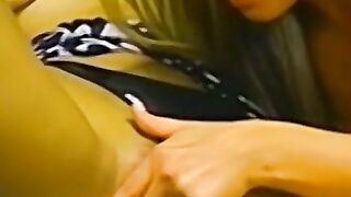 Irresistible vintage dyke making lover cum with toys