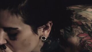 Beautiful Stoya feasts on inked lesbians wet pussy