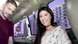 Naughty Kourtney Kai fucks stranger in pick up van atfer BJ