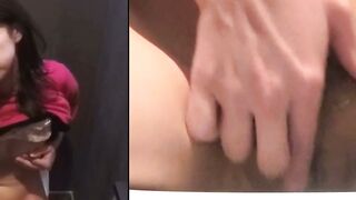 Fetish Asian girl close up pussy play and pissing in public