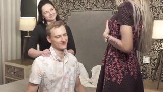 Anette Harper joins pussy licking MILF drilling threesome
