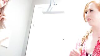 Blonde tgirl Lena Kelly sucking tranny cock before drilling