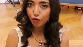 Young teen slut sucks old cock and rides it in POV