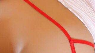 Young teen slut sucks old cock and rides it in POV