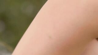 Gorgeous cutie Demi Fray stripping and teasing in nature