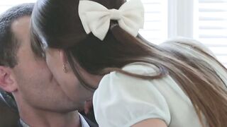 Intense sex and a pleasant blowjob after a long day at work