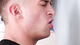 Trevor Brooks and Skylar Finchh gets into a hot fuck in the bathroom