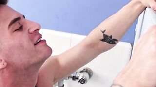 Trevor Brooks and Skylar Finchh gets into a hot fuck in the bathroom