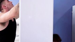 Trevor Brooks and Skylar Finchh gets into a hot fuck in the bathroom