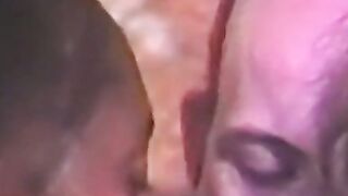 Promiscuous babe blows and rides cock in pool threeway